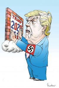 Muro en el aire Trump en campaña